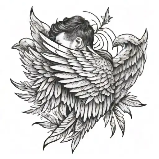 Liam Payne Arrows Tattoo Design With Angel Wings
