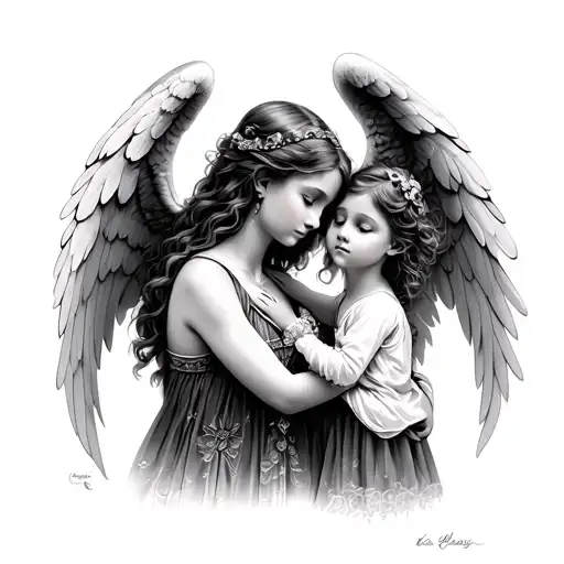 Mather And Daughter Angel Playing