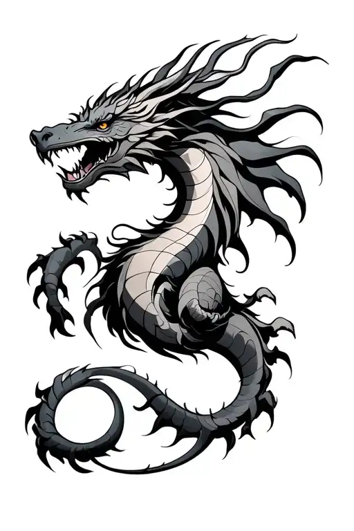 Combining The Sagittarius Constellation With A Flowing Tribal Dragon