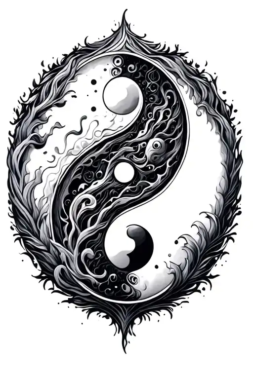 Yin Yang Symbol Surrounded