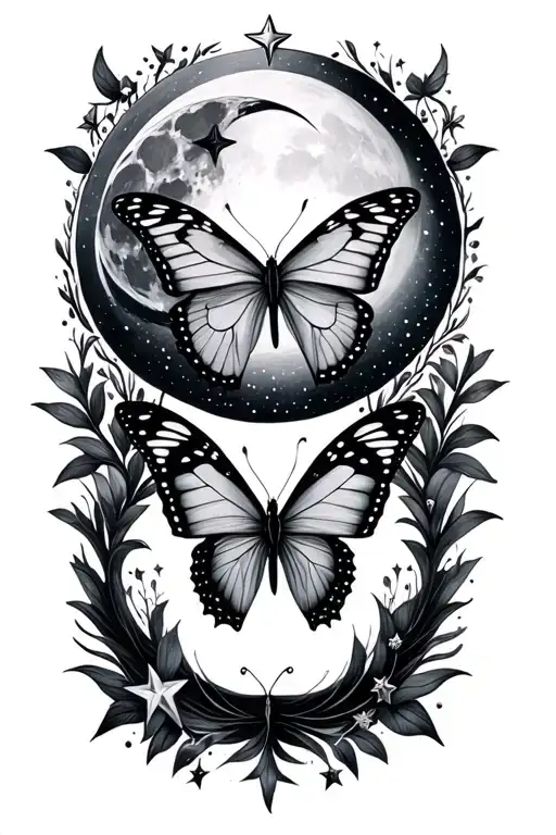 Moon Stars Butterfly