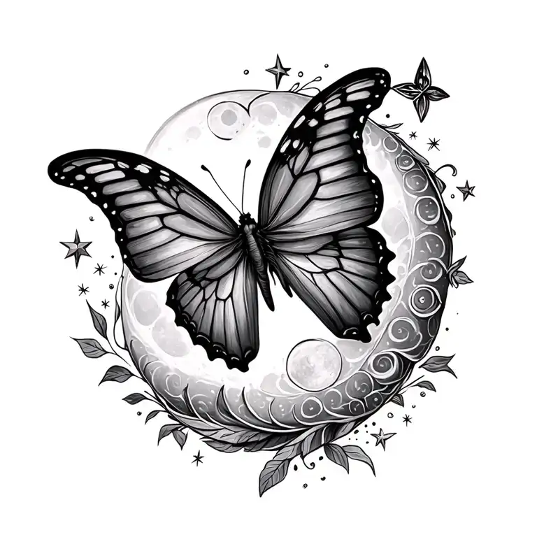 Moon Stars Butterfly