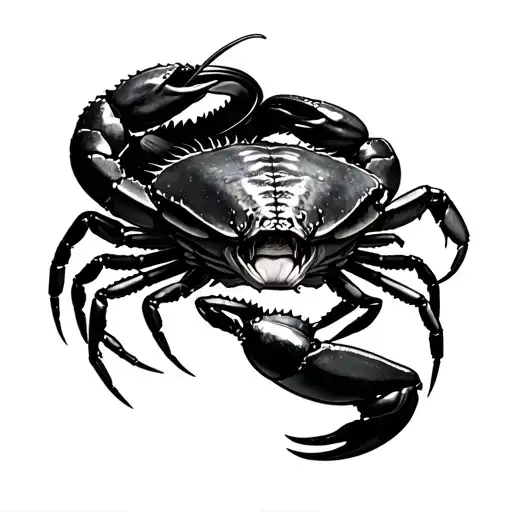 Black Mamba Peliating With Crab