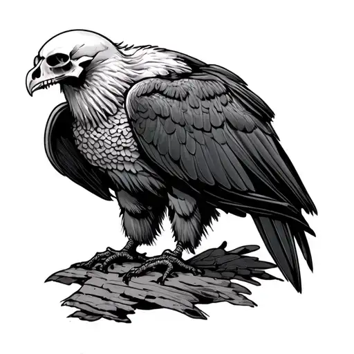 Vulture With Skull