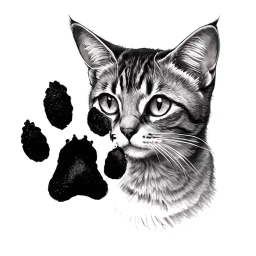 Cat With Paw Print