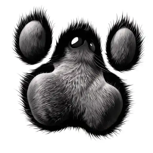 Cat Paw Print On Foot