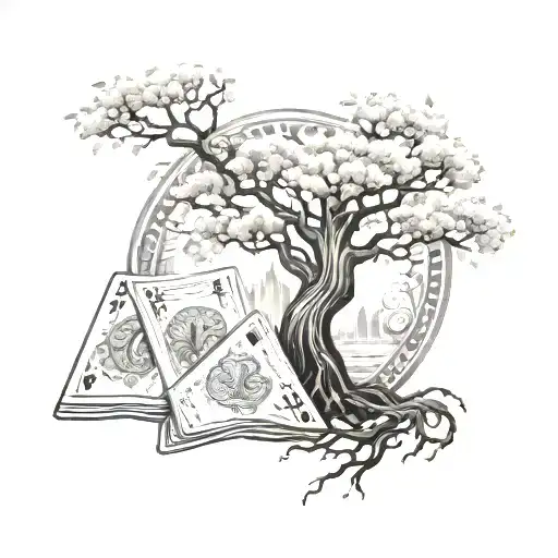 Life Is A Gamble With Cash And Tree Of Life