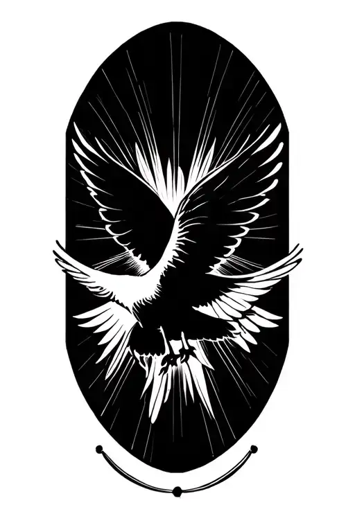 Cross Dove Sun Rays Beaming