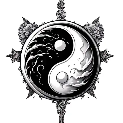 Cancer Yin Yang Cross