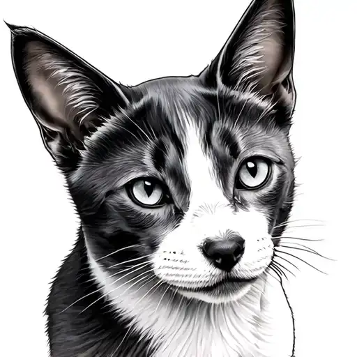 Gray Cat And White Dog