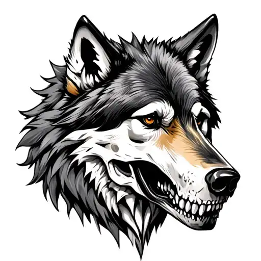 Wolf And Skull