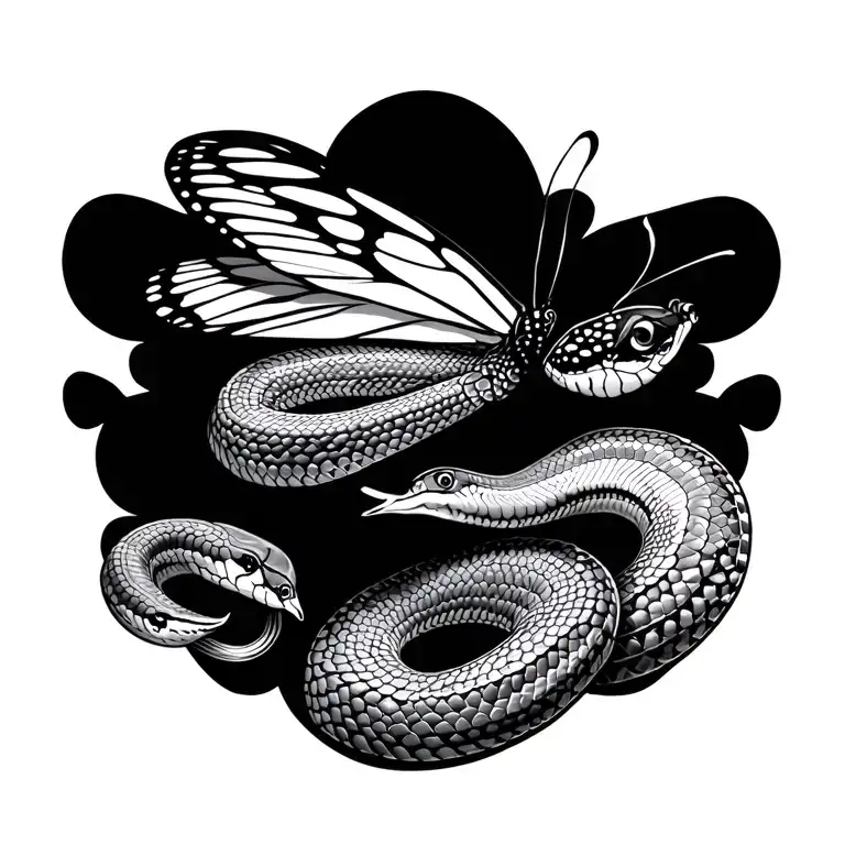 Butterfly And Snake