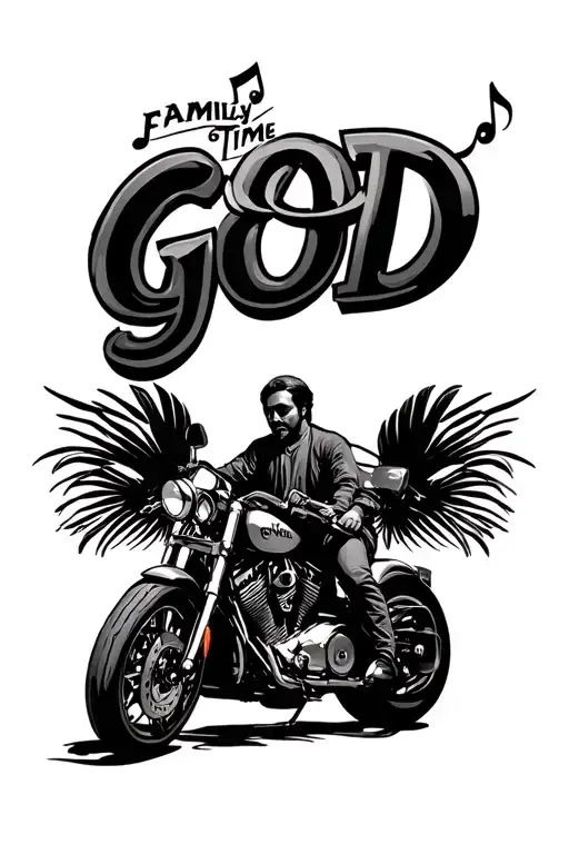 God Family Time Motorcycle Music
