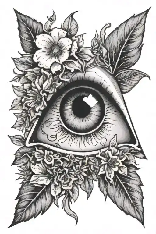 Eye Surrounded By Blooming Flowers With Nature Inspired