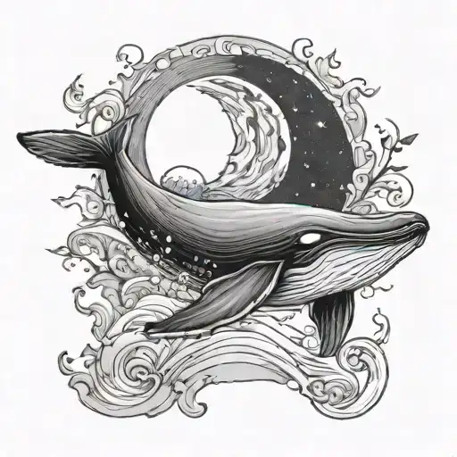 Whale And Moon