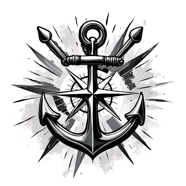 Anchor With Compass