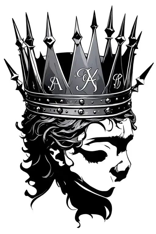 Spiked Crown With Initials Gf