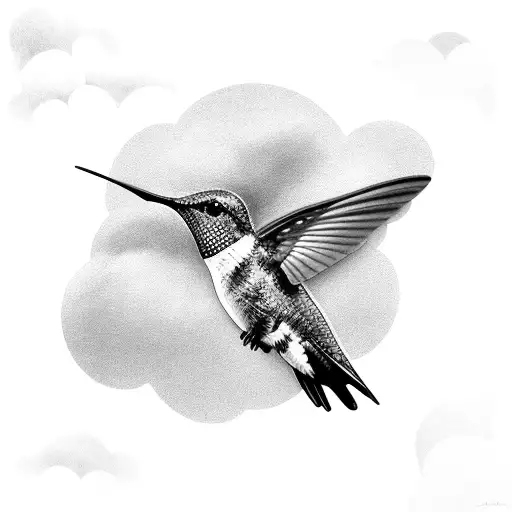 Hummingbird In The Clouds