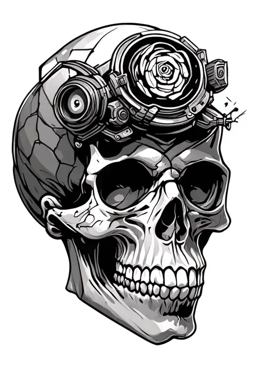 Tech And Nerdy Skull