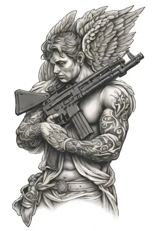 Angel Holding An Ak 47