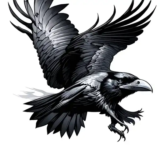 Raven Flying