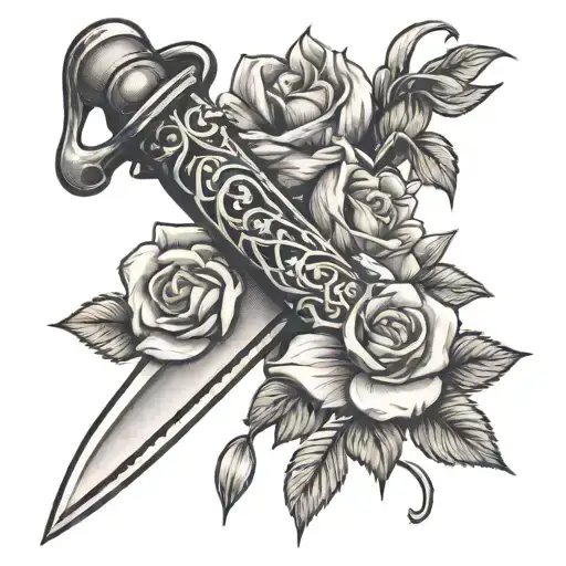 Dagger With Flowers