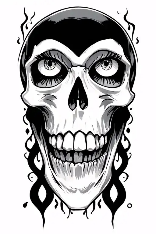 Skull With Smoky Eyes Gemini Cancer Zodiac Sign
