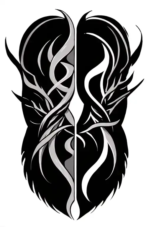 Gemini Cancer Tribal Tatoo Representing Two Sides