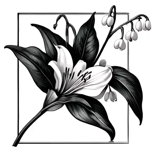 Simple Lily Of The Valley Framed In A Rectangle Frame