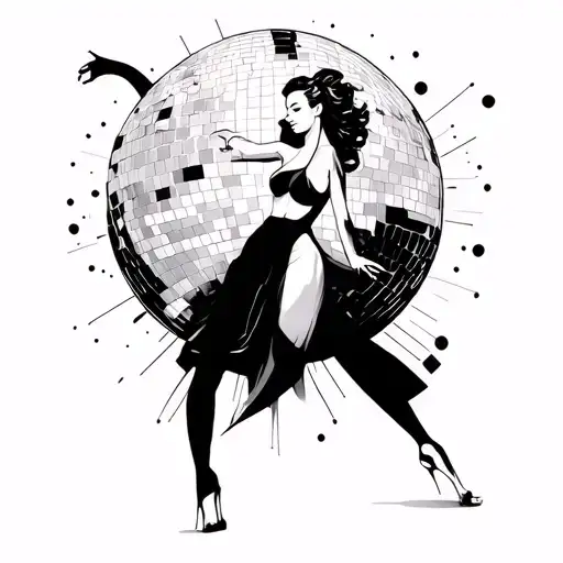Concept Design Disco Ball Geometric Dance Thin Line Feminine