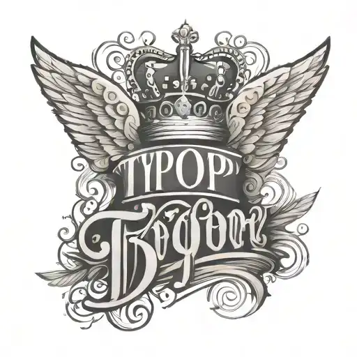 Typop Name Written With A Crown And Wings