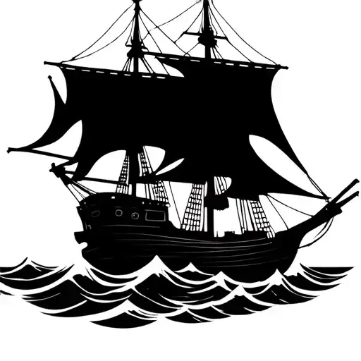 Pirate Ship In The Sea