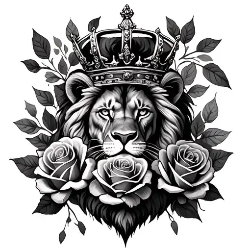 Roses And A Crown And A Lion