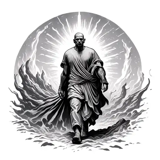 Man Walking Through Hell To Heaven