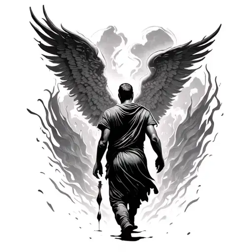 Man Walking Through Hell To Heaven Backside