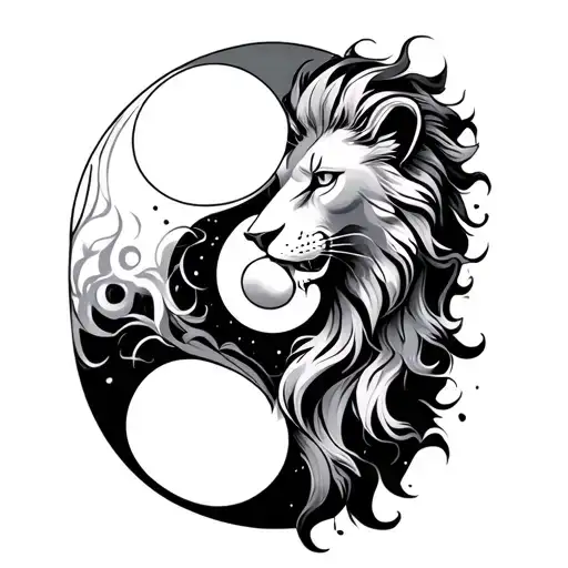 Ying Yang Cancer Male Female Leo Lion