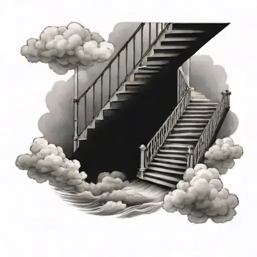 Stairway To Heaven Through Clouds