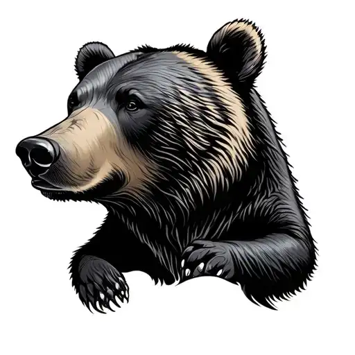 Bear With An Auroras Background