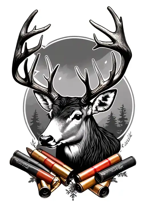 Just Deer Antlers With Shotgun Shells