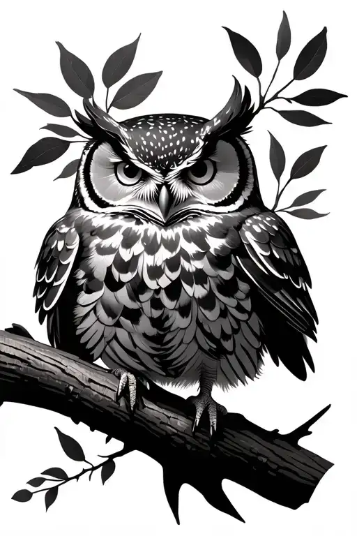 Owl Perched On A Branch