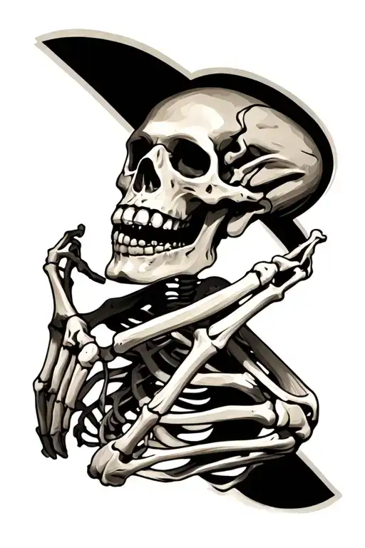 Skeleton With Grill Showing Teeth