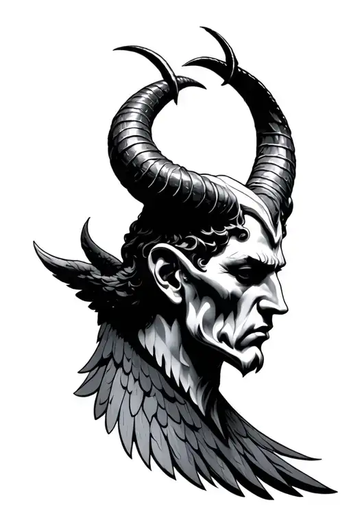 Lucifer Head With Horns Angel