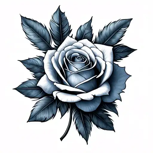 Periwinkle Rose Feather