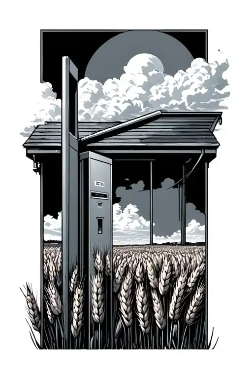 Elevator Annex Coming Up From A Wheat Field