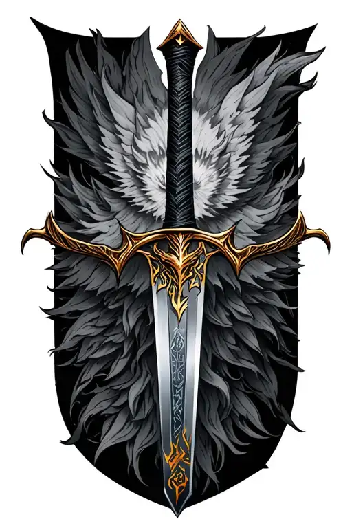 Witcher Sword With Witcher Sigils And Corresponding Colours