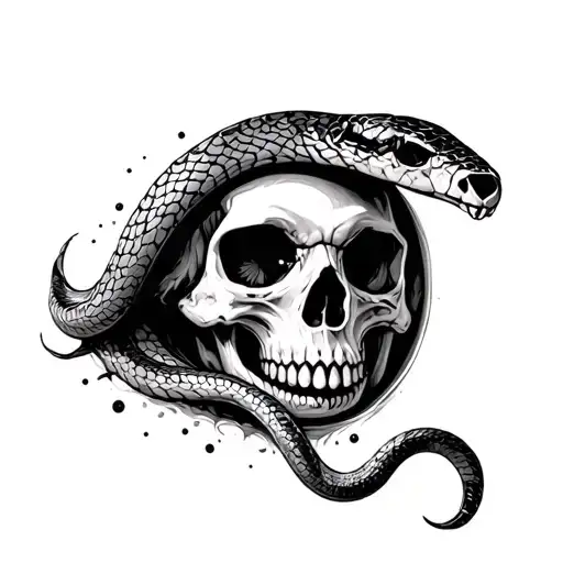 Skull Snake Coming Out Of Eye Hole