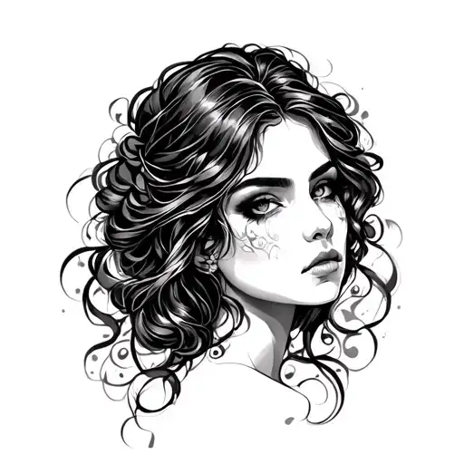 Dark Diety Woman Face