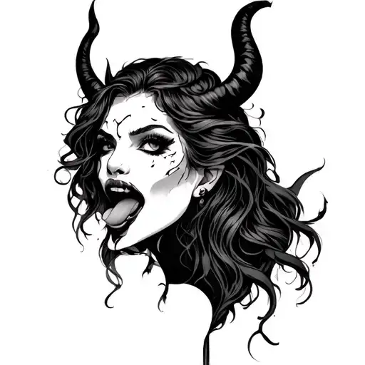 Demon Woman With Split Tounge