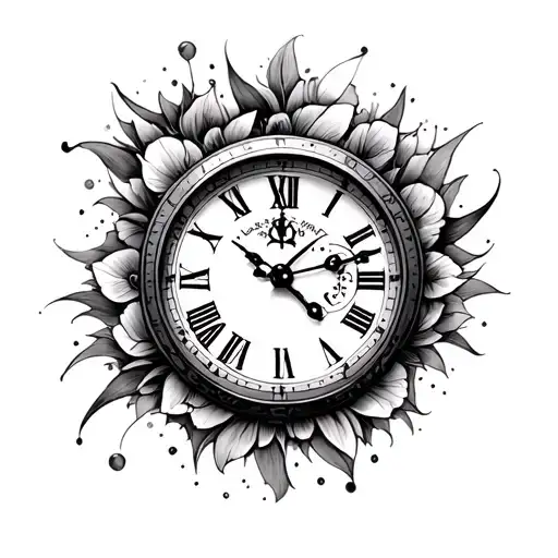 Memory Clock Face Tattoo Inspired