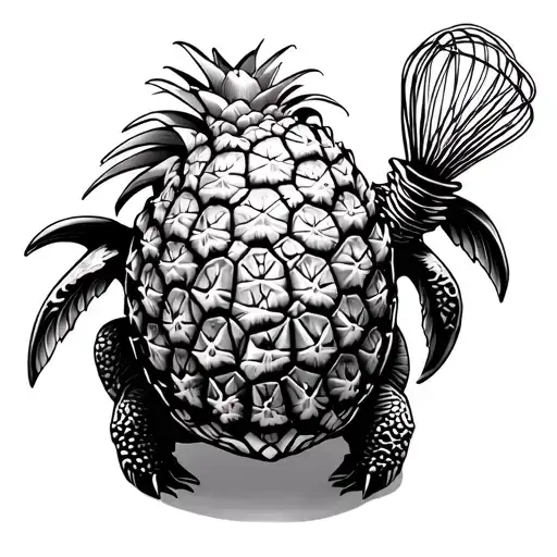 Turtle Made Of Pineapple And A Whisk